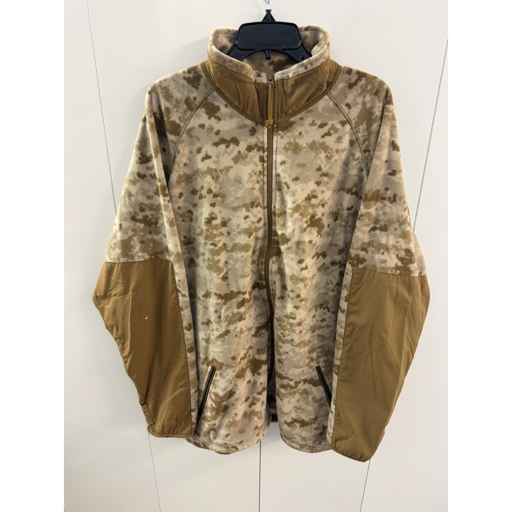 USMC Peckham Polartec Fleece Jacket Desert MARPAT Camo Large Long Military Read